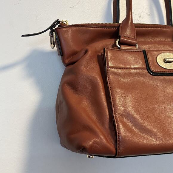 Kate Spade New York Bag Womens Size Medium Brown Leather Satchel Handbag Pocket - Picture 4 of 13